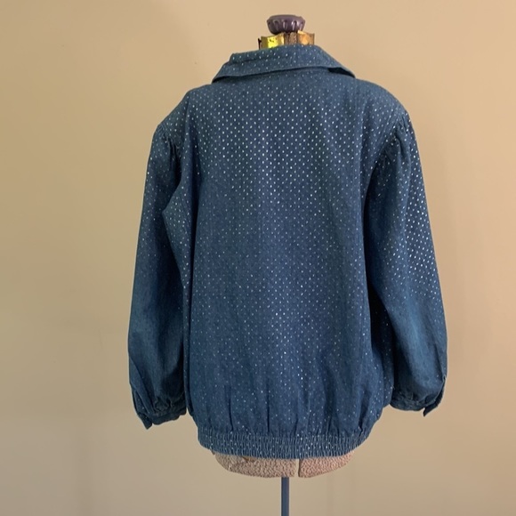 Vintage denim jean bomber jacket - Picture 4 of 5
